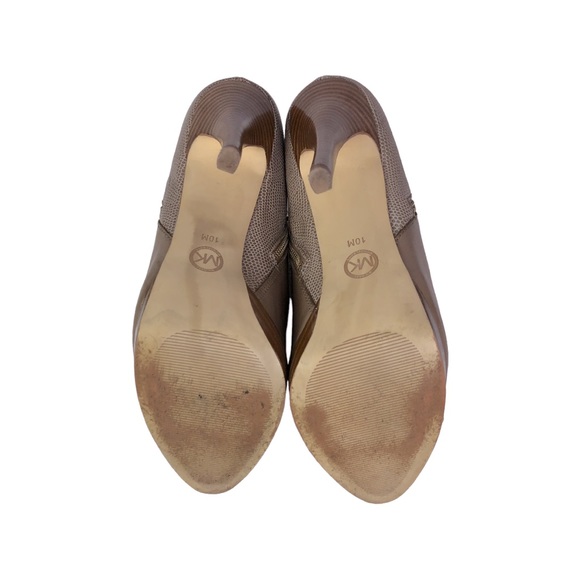 MICHAEL Michael Kors Women’s Tan “York” Leather Snake Skin 5” Heels Bootie 10 M - Picture 5 of 5